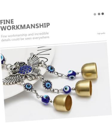 OSALADI Turkish Eye Wall Hanging 3 pcs Delicate Owl Bell Pendant Creative Wall Ornament Unique Home Pendant Bluex3pcs 25x6.8cmx3pcs - Buy Online on SooperMarket.com