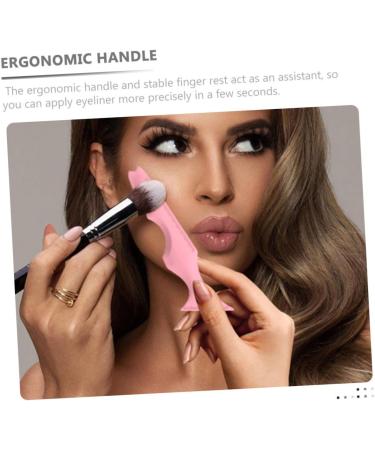 Mikinona 3pcs Silicone Beauty Ruler Eyeliner Pencil Eyeshadow Stencils Aid Makeup Guide Stencils Puzzle Bevel 15X4.15CM Pink-2 - Buy Online on SooperMarket.com