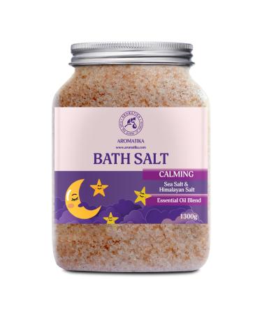 Soothing bathing salt 1300g with essential oils sandal wood & bergamot & lavender - best for bathroom - natural salt 1.3 kg - good sleep - relaxing - body care sandalwood 1.3 kg (1 Pack)
