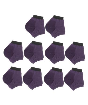 HAPINARY 5 Pairs Moisturizing Socks Heel Sleeves Feet Lotion Slipper Socks Silicone Gel Foot Lotion Cracked Heel Socks Summer Socks Gel Sock Anti Slip Socks Foot Protector Purple Cotton