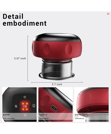 Electric Cupping Set with 12 Modes for Neck, Shoulder, and Back Massage - Red - Buy Online on SooperMarket.com