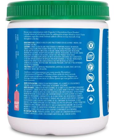 Organika Electrolytes Focus - Pomegranate Flavor Electrolytes Powder for Enhanced Concentration Focus and Cognitive Stamina - Sugar Coffee-Free Hydration - 180g - 30 servings - Buy Online on SooperMarket.com