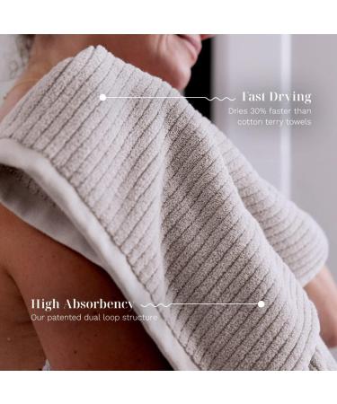 LUXOME Plush Performance Oversized Bath Sheet Set | 36 x 70 | Highly Absorbent - Oyster (Tan) | 2-Piece Set - Buy Online on SooperMarket.com