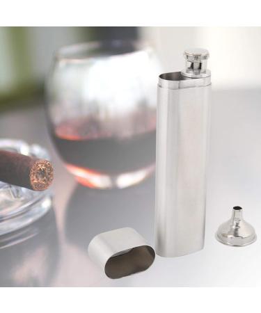 Cigar Holder 7.1 * 1.8 * 1in Stainless Steel Pocket 2-Tubes Hip Cigar Case Flask and Cigar Holder Humidor Groomsmen Gifts - Buy Online on SooperMarket.com