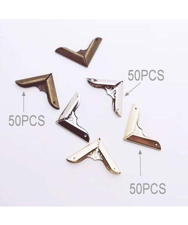 Book Corner Protector Metal Corner Cover for Scrapbook Album Menu Folder Include 50PCS Gold  50PCS Silver and 50PCS Bronze (150PCS) - Buy Online on SooperMarket.com
