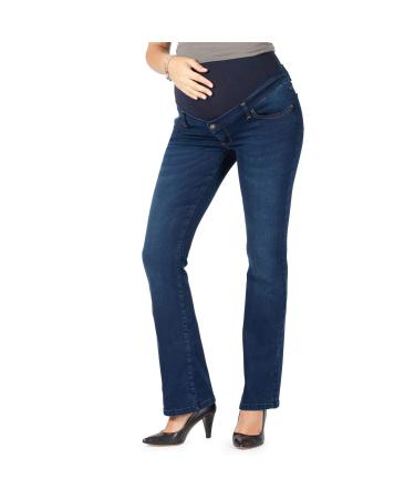 MAMAJEANS Torino - Bootcut Maternity Jeans Stretch Denim Flared - Made in Italy UK 10 - S Dark Blue