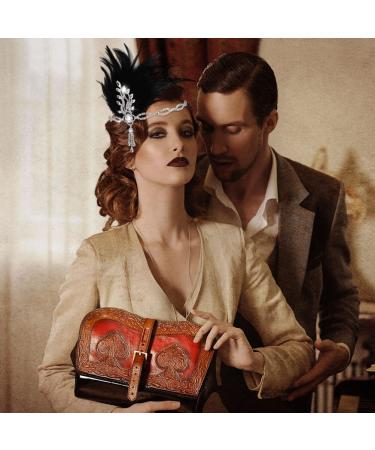 Silver FRCOLOR Flapper Headband 1920's Great Gatsby Vintage Feather Rhinestone Headpiece - Buy Online on SooperMarket.com