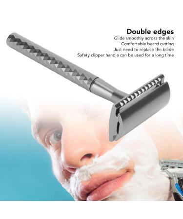 Men's Double-Sided Reusable Razor - Safety Barschneider Handle Beard Cutter | Manual Two-Sided Blade for Precision Grooming - Buy Online on SooperMarket.com