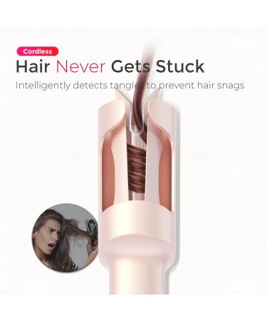 Buy TYMO Curlgo Eco 1 Inch Cordless Automatic Rotating Curling Iron - Dual Voltage Travel Hair Curler for Beach Waves Safe & Tangle-Free Gold Blush - Buy Online on SooperMarket.com
