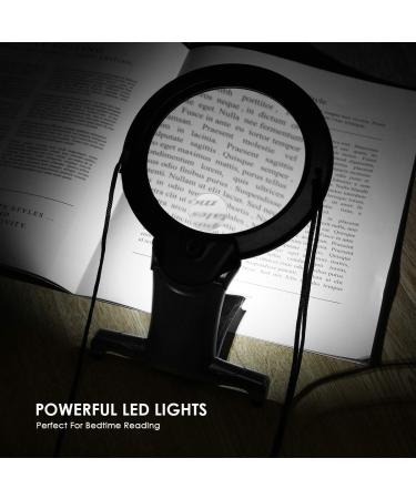 LED Magnifying Glass 2X & 6X Hands Free Chest Rest Lighted Reading Inspection Knitting Embroidery for Low Vision Seniors - Buy Online on SooperMarket.com