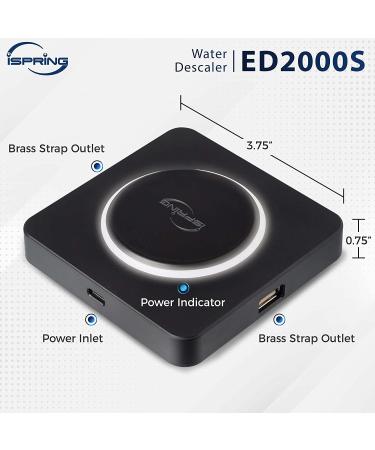 iSpring ED2000S Electronic Water Descaler | Salt-Free Whole House Hard Water Conditioner | Prevent Rust & Scale Build-up | LED Light Design | Magnet | Black - Buy Online on SooperMarket.com