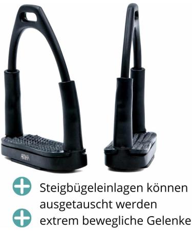 AMKA Joint Black Safety Stirrups - 10 12 13 cm Step Width | International Shipping - Buy Online on SooperMarket.com
