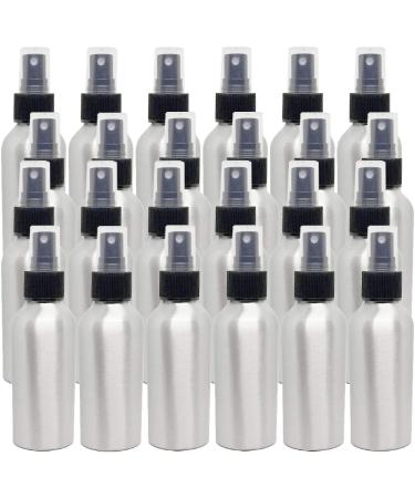 4 fl oz Aluminum Bottle with Black Spray Cap (24 Pack)