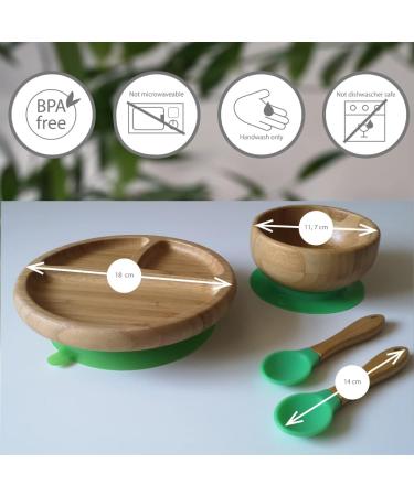 Love Earth Bamboo Baby Weaning Set - 5 Piece Eco-Friendly Set for Babies 3 Months to 6 Years - Green - Buy Online on SooperMarket.com