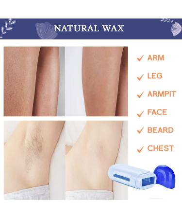 Roll on Waxing Kit for Women - Warmer & Roller for Hair Removal on Larger Body Areas | Includes 2 Wax, 100 Strips & Blue Roll - Buy Online on SooperMarket.com