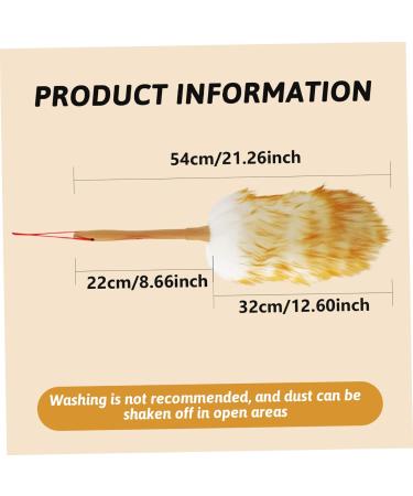 1PC Lambswool Duster with Wooden Handle 21 Inch Anti-Static Feather Duster Flexible Dusters for Cleaning Ceiling Fans Computer Screens Bookshelves 54cm - Buy Online on SooperMarket.com