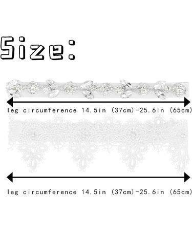 White Lace Wedding Rhinestone Garter Set - Bridal & Bridesmaid Thigh Decor (2PCS) - Buy Online on SooperMarket.com