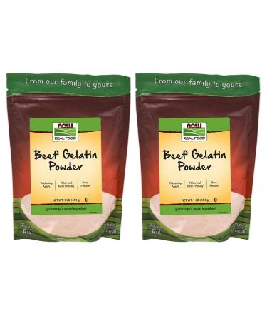 Now Foods Beef Gelatin Natural Powder 1 lb (Pack of 2)