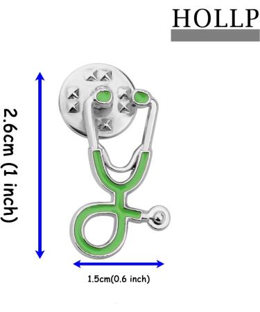 Buy Nurse Stethoscope Enamel Pin | Medical Brooch Gift for Doctors & Nurses - Green-S - Buy Online on SooperMarket.com
