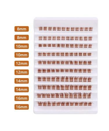 Buy Outopen Brown Lash Clusters 140Pcs - Natural D Curl Wispy Cat Eye Extensions for DIY Home Use - Buy Online on SooperMarket.com