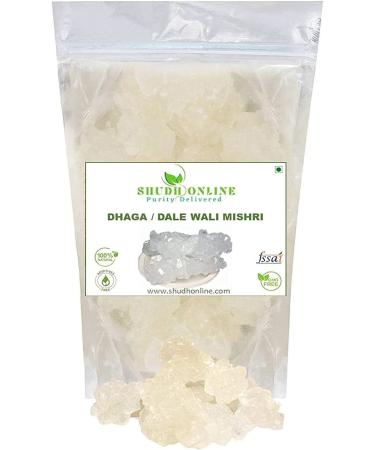 AOZA Shudh Online Mishri Dhage Wali Organic Thread Mishri Crystal (200 Grams) Dhaga mishri Crystal Patika Bellam Rock Sugar Khadi Sakar Kuja Misri