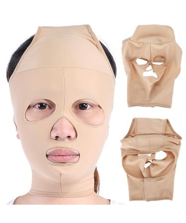 Breathable Face Lifting Slimming Belt | Elastic Anti-Aging V Shape Line Chin Cheek Lift Up Band | Double Chin Reducer for Wrinkles Sagging | Full Coverage Bandage for a Defined Jawline (M) - Buy Online on SooperMarket.com