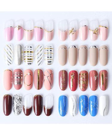 French Line Nail Art Stickers Decals - Rose Gold 3D Self-Adhesive Decorations for Manicure - Buy Online on SooperMarket.com