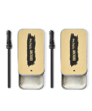 Eyebrow Soap Wild Eyebrow Styling Shaping Wax Colorless Waterproof Natural Eyebrow Cream Wax Brow Adjustment Gel with Brush 2PCS Eyebrow Stylish Cream