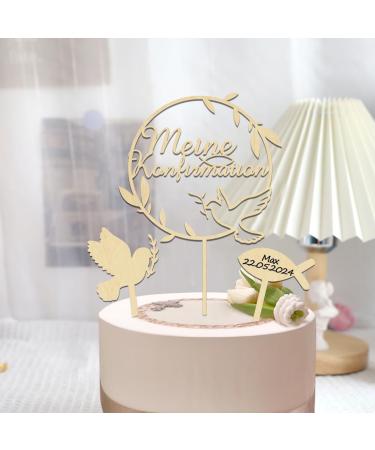 Shop 3PCS Cake Topper Communion | Wood Baptism & Confirmation Decor for Young Girls - Buy Online on SooperMarket.com