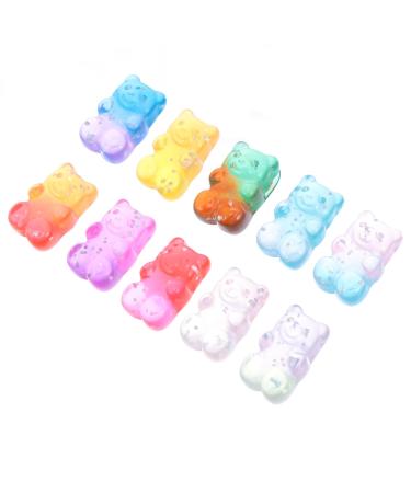 Gogogmee 50pcs Resin Hairpin Charms Head Bear Accessories Earrings Diy Headwear Ties Charm Headdress