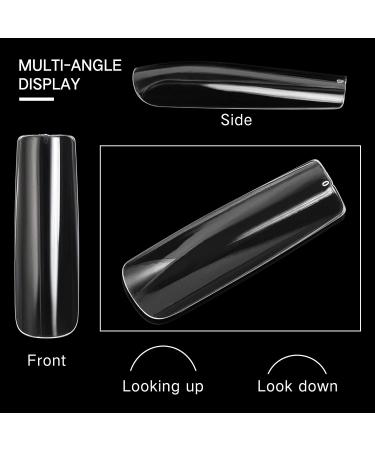 AORAEM XL Lady French Acrylic False Nail Tips - 120Pcs Clear Full Cover Extra Long Square Press On Fake Nails for Women - Buy Online on SooperMarket.com