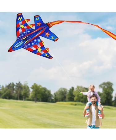 Large Flerigh Plane Kite for Kids and Adults | Easy to Fly & Assemble | Ideal for Beginners & Professionals | Beach & Outdoor Activities | Ages 4-12 - Buy Online on SooperMarket.com