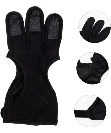 Anneome Archery Finger Stall Mittens Bow and Finger Glove Three Finger Archery Gloves Leather Gloves Archery Equipment Portable Shooting Glove Wear-resistant Archery Equipment Black Major 20x10cm Black - Buy Online on SooperMarket.com