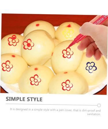CIYODO 6pcs Biscuits Cake Boxes Decor Cake Coloring Markers Edible Cake Pens Dual Tip Markers Plastic - Buy Online on SooperMarket.com