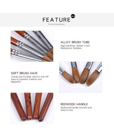Sable Nail Art Brush - Red Wooden Manicure Tool for Acrylic & Polygel Nails - Buy Online on SooperMarket.com