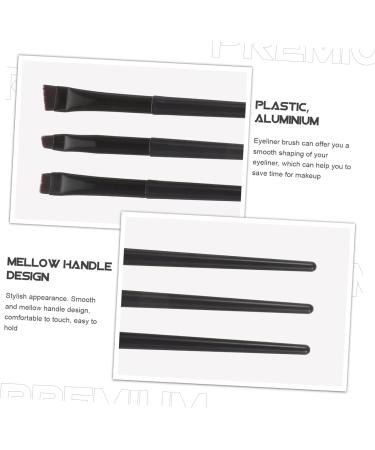 Baluue 3pcs Eyeliner Brush Eyebrow Brush Makeup Make up Brush Eyeliner Tool Plastic Handle Black - Buy Online on SooperMarket.com