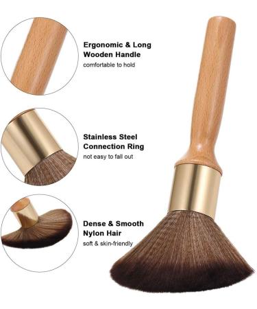 Desikixudy Neck Dusting Brush Soft Handle Neck Brush Facial Cleaning Brush Haircut Tool Suitable for Salon or Home - Buy Online on SooperMarket.com