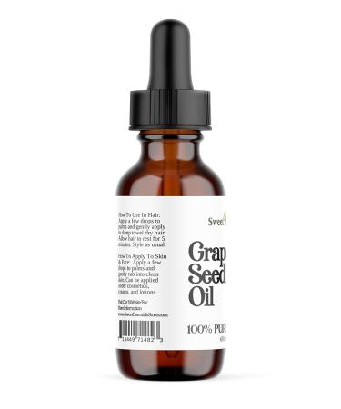 Sweet Essentials Organic Grapefruit Seed Oil - 100% Pure Cold Pressed Carrier Oil 2oz Glass Bottle Imported from Italy - Buy Online on SooperMarket.com