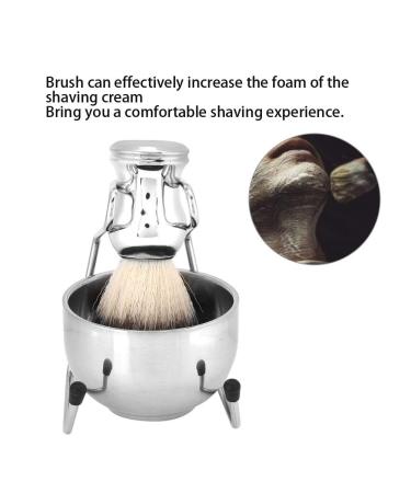 Premium Stainless Steel Shaving Brush Set - Beard Brush Holder Stand & Soap Dish | International Shipping - Buy Online on SooperMarket.com