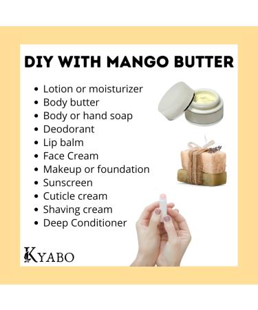 Kyabo 100% Pure Mango Butter Raw Organic & Unrefined - Chemical-Free Natural Skin Moisturizer (5 lb) - Buy Online on SooperMarket.com