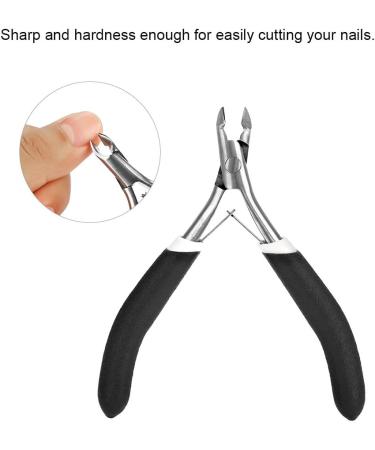 Stainless Steel Nail Cutter for Strong Nails and Cuticles - Black Manicure Tool - Buy Online on SooperMarket.com