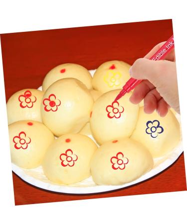 CIYODO 6pcs Biscuits Cake Boxes Decor Cake Coloring Markers Edible Cake Pens Dual Tip Markers Plastic - Buy Online on SooperMarket.com