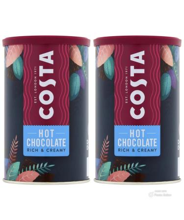Costa Hot Chocolate Rich & Creamy Smooth With Chocolate Sprinkles Perfect Wooden Coffee Spoon The Perfect Pour 2 Tin Bundle