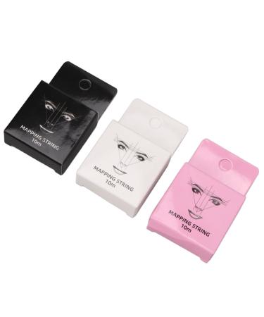 3pcs 32.8ft Eyebrow Thread Brow Mapping String Microblading String Measurement 15ml Pre Inked Eyebrow Mapping String Black White Red