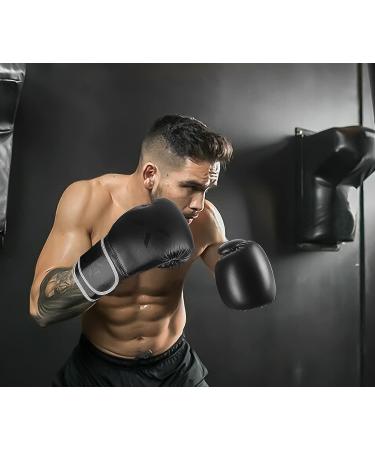 FightX Boxing Gloves for Men & Women - Lightweight 16oz MMA Heavy Bag Gloves for Training & Sparring - Full Black Kickboxing Gloves - Buy Online on SooperMarket.com