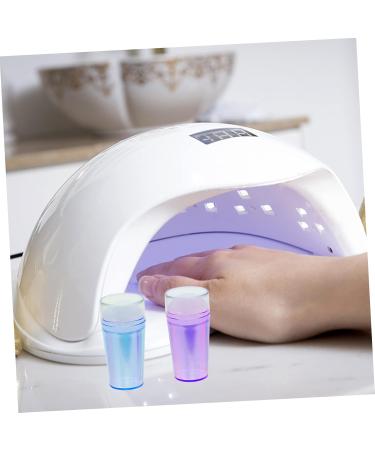 IMIKEYA 2 Sets Nail Stamp Girls Suit Nail Art Stencils Pro Tools Silicone Manicure Art Stamper Gel for Nails Manicure Kit Jelly Stamper Clear Fully Transparent Silica Gel Aurora 6.5X3X3CM Purple Blue - Buy Online on SooperMarket.com
