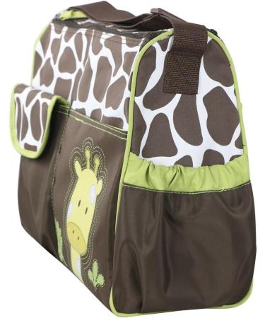 Accessotech Waterproof Baby Diaper Nappy Mummy Changing Handbag Shoulder Bag with Mat Travel (Giraffe Green) - Buy Online on SooperMarket.com