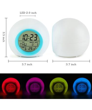Xingdianfu LED Alarm Clock for Kids | Digital Light Alarm & Mood Lamp | 7 Colors Bedside Clock - Shop Internationally - Buy Online on SooperMarket.com