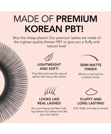 Buy KIARA SKY LASH Premium Cashmere Easy Fan Lash Extensions - Soft Semi-Matte Finish | Professional Use | Black C-0.05 14MM - Buy Online on SooperMarket.com