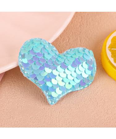 30 Heart Shaped Sequin Hairpins - Valentine's Day Glitter Hair Clips for Girls - Buy Online on SooperMarket.com